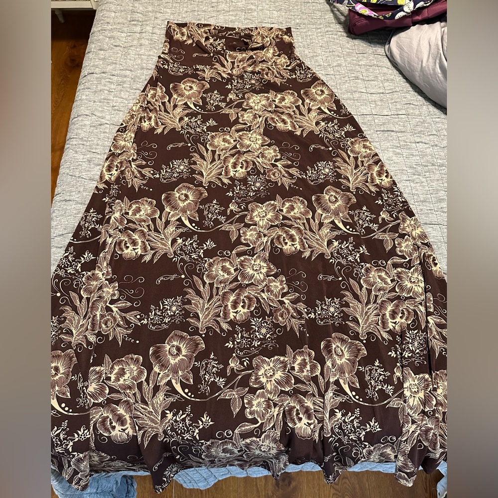 Floral Black and Cream Maxi Dress
